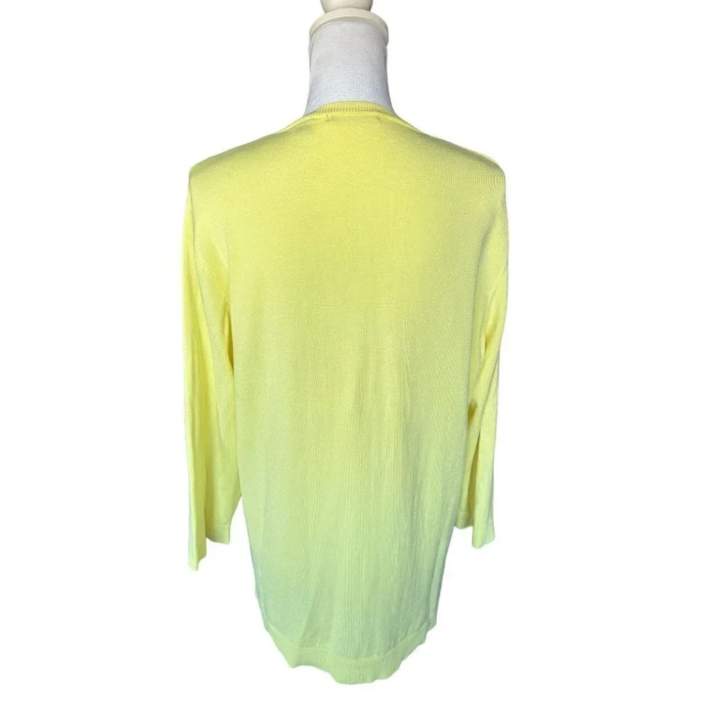 525 America Pullover Sweater Women's Size XXL Yellow 3/4 Sleeve V-Neck